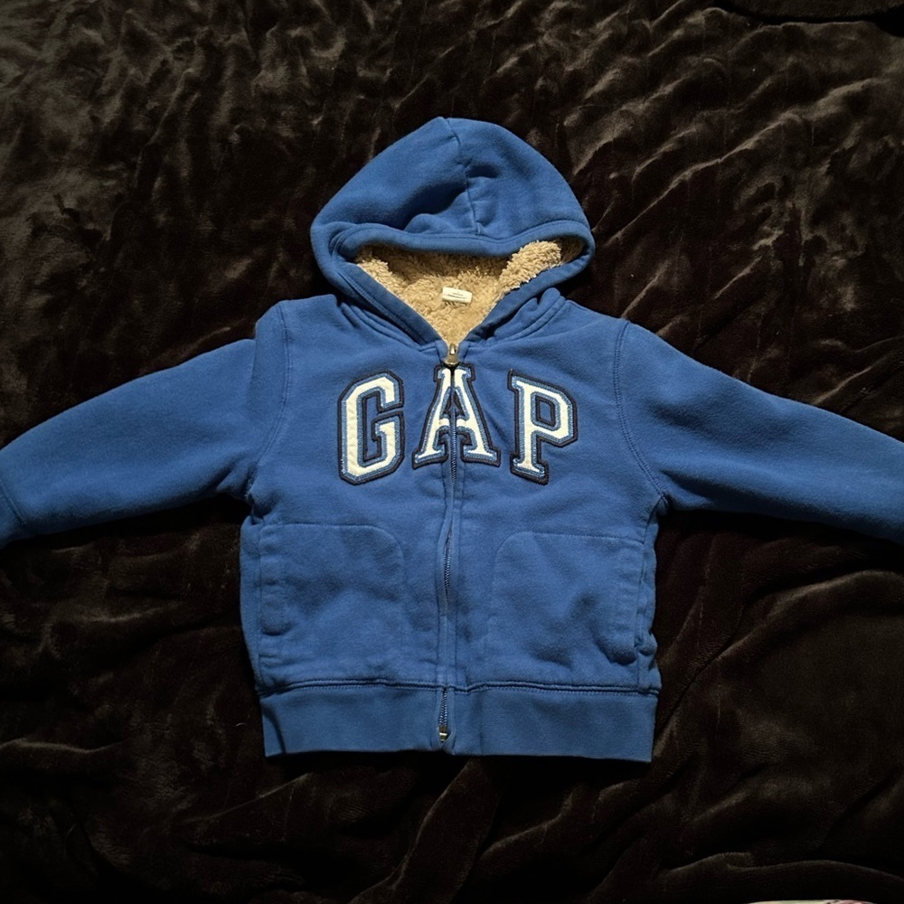 Blue GAP Sherpa Lined Zip Up Hoodie Size 3T